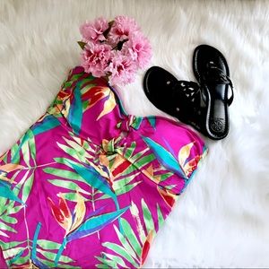 New Aerie tropical print open back swimsuit